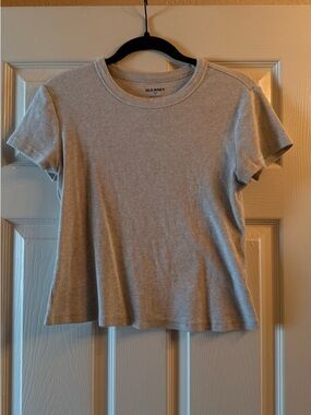 Old Navy Short Sleeve Crewneck Top - Light Gray Heather